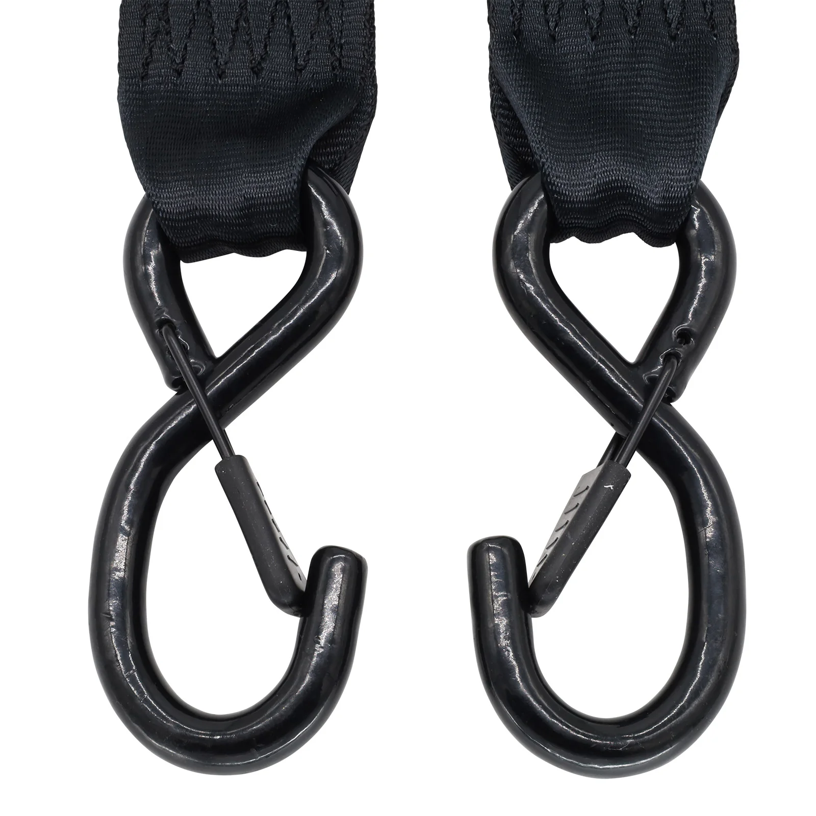 Pair of Black Retractable Ratchet Straps with Safety Clips 50mm Wide 3m Long - RW116 - Image 8