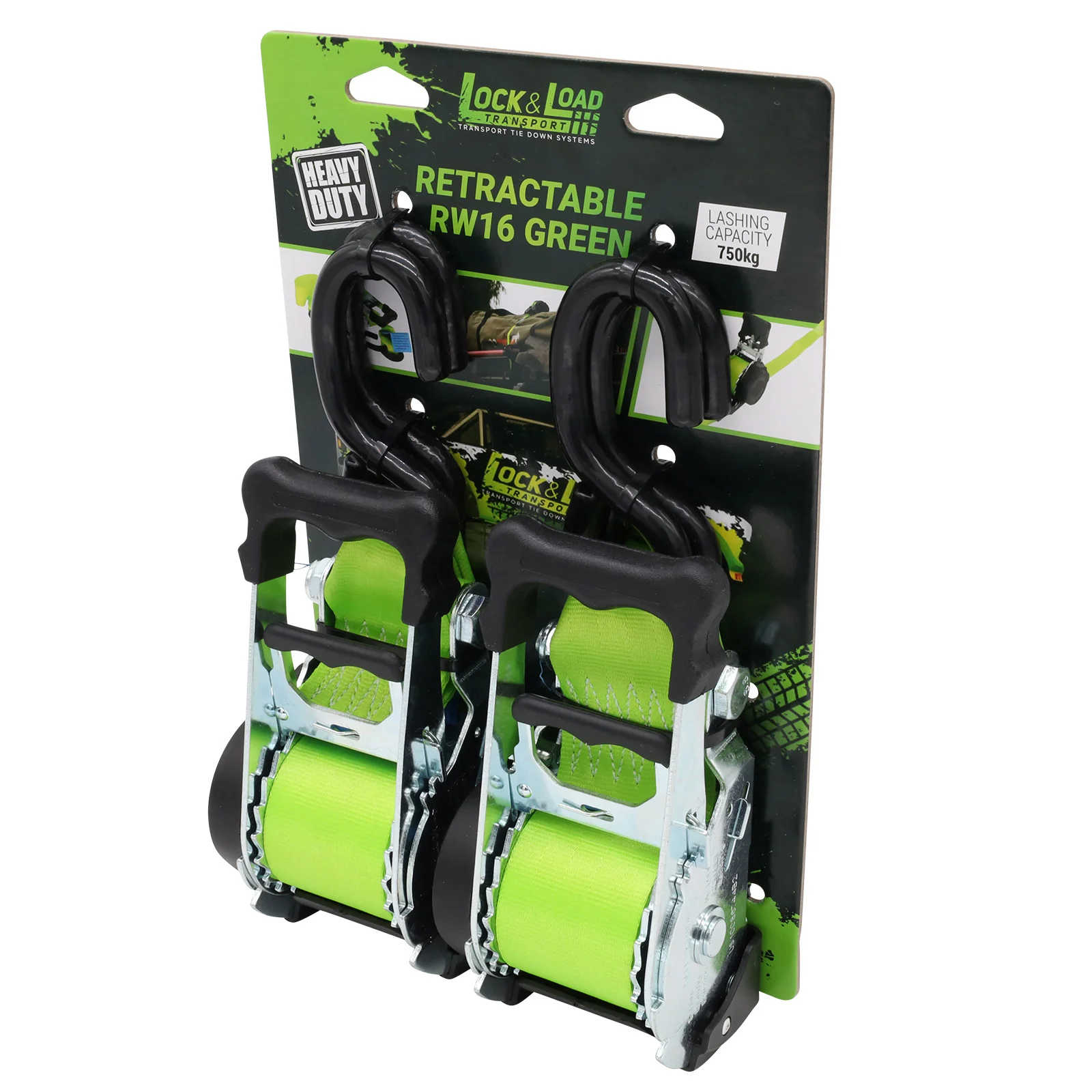 Pair of Retractable Ratchet Straps 50mm Wide 3m Long - RW16 - Image 10